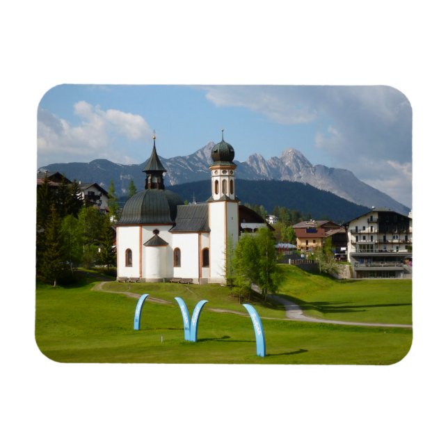 Íman Igreja em Seefeld, Áustria - ímã retangular (Horizontal)