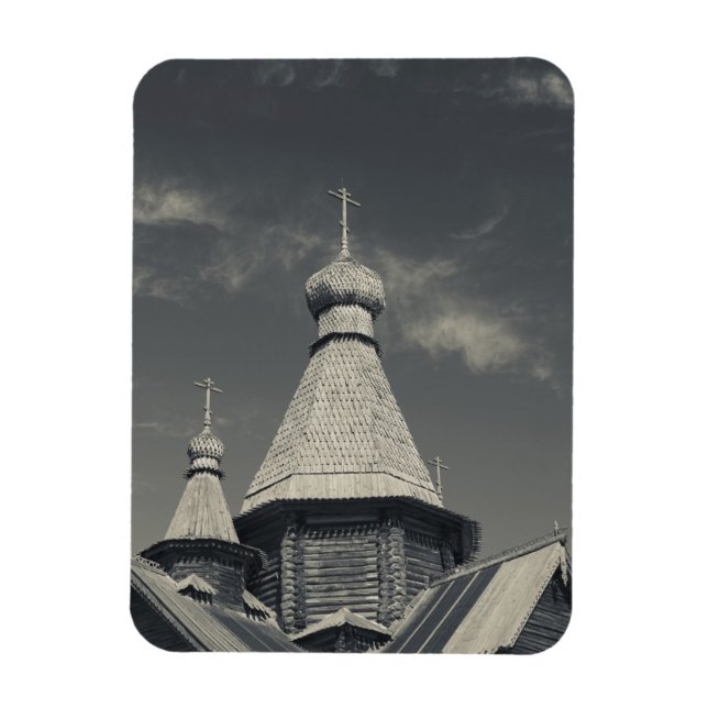 Íman igreja ortodoxa russa de madeira tradicional (Vertical)