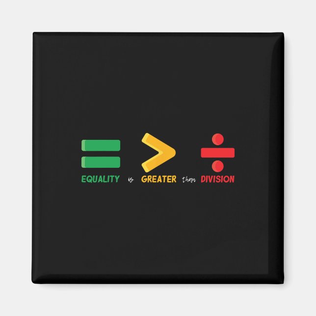 Íman Igualdade é Maior que Divisão Matemática História  (Frente)