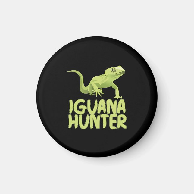 Íman Iguana Hunter - Funny Iguana Reptile Lizard Pet (Frente)