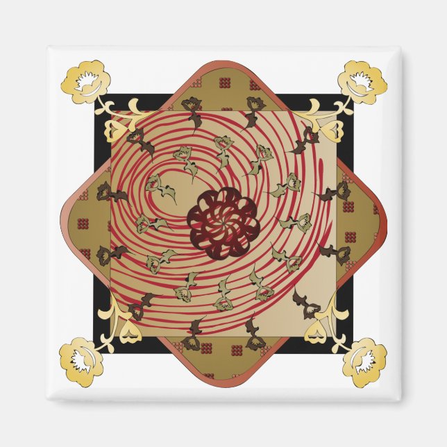 Íman Ikea Rugs Red Swirl Magnet (Frente)