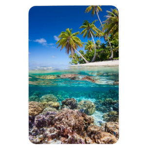 Íman Ilha abaixo e à superfície da àgua tropicais