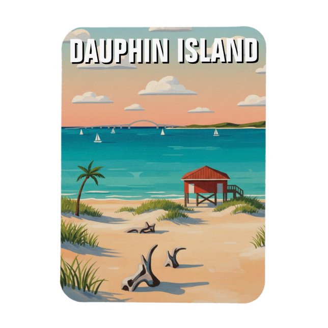 Íman Ilha Dauphin Viagens Alabama (Vertical)