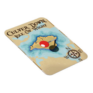 Íman Ilha de Culver Down poster de viagens Inglaterra