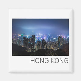Íman Ilha de Hong Kong - Skyline Panorama Night Souveni