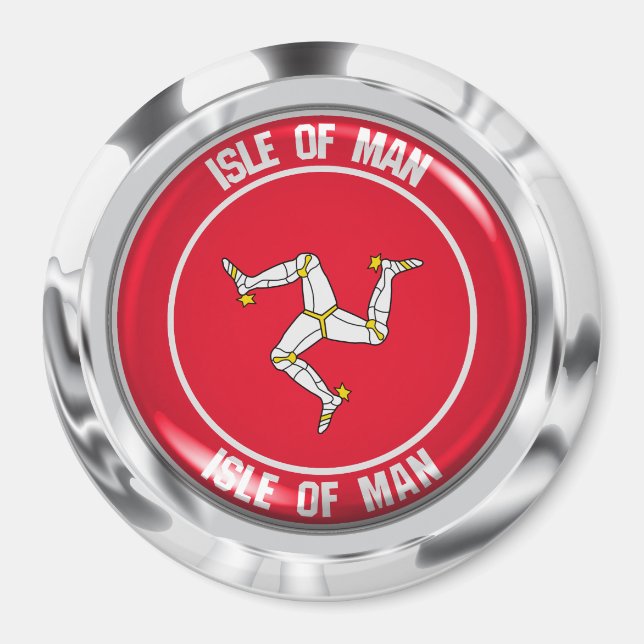 Íman Ilha de Man Round Emblem (Frente)