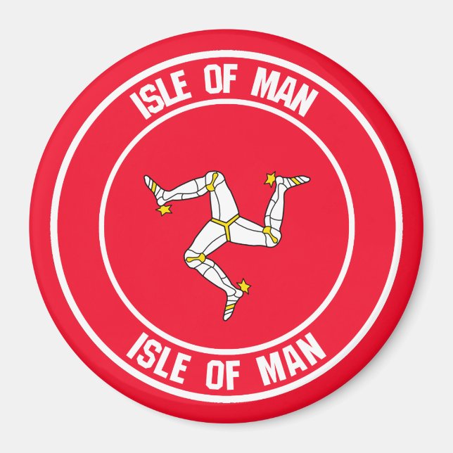 Íman Ilha de Man Round Emblem (Frente)