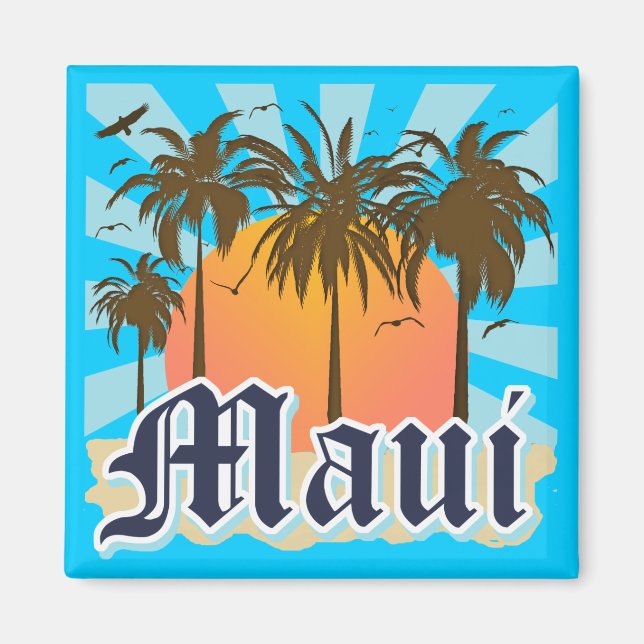 Íman Ilha de Maui Hawaii Souvenir (Frente)
