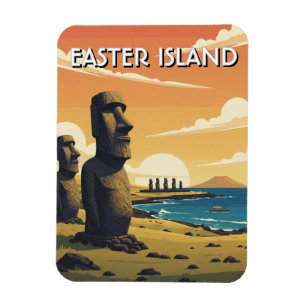 Íman Ilha de Páscoa Chile Moai Viagem