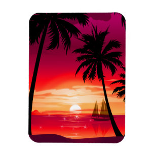 Íman Ilha de Shimmery, Gorda, Sunset e Sailboat