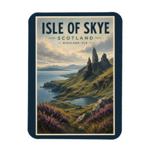 Íman Ilha de Skye Escócia Paisagem Viagem Arte Retro