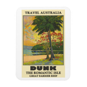 Íman Ilha Dunk, Poster de Viagens vintage da Austrália