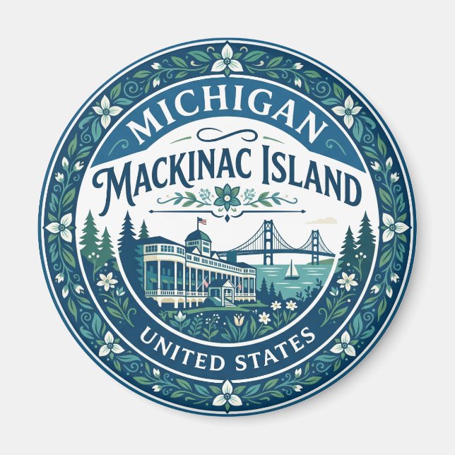 Íman Ilha Mackinac Michigan (Frente)