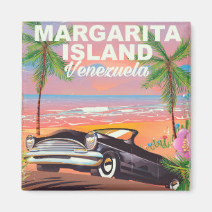 Íman Ilha Margarita - pôster de viagem da Venezuela