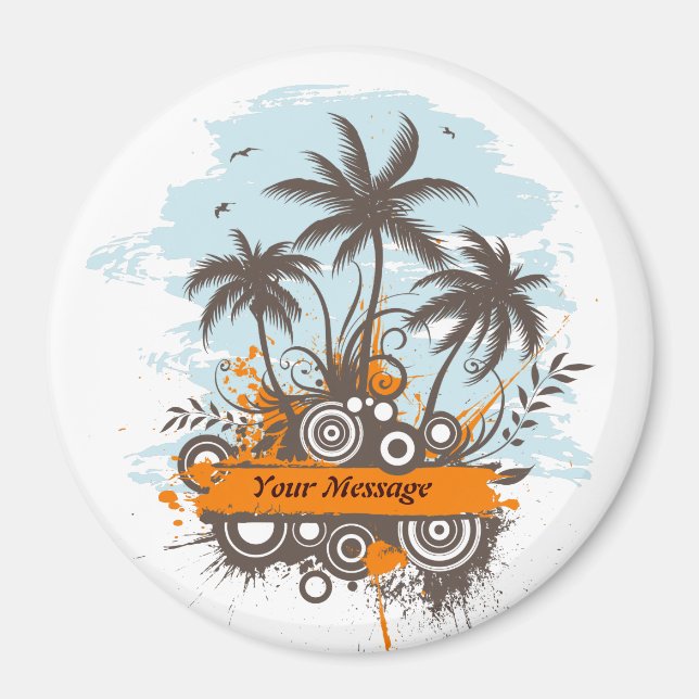 Íman Ilha Tropical 1 Magnet (Frente)