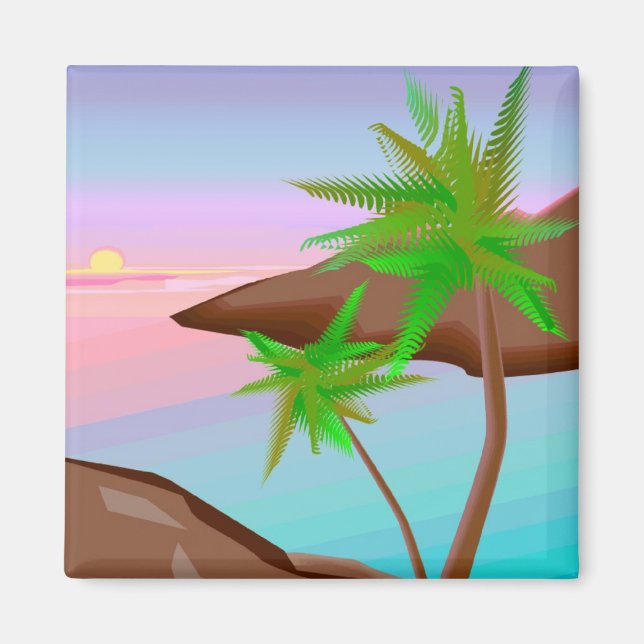 Íman Ilha Tropical Sunset Magnet (Frente)