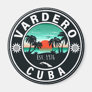 Íman Ilha Varadero Cuba Retro Souvenirs Sunset 60s