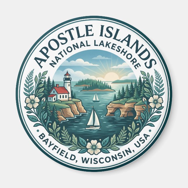 Íman Ilhas Apostle National Lakeshore EUA (Frente)