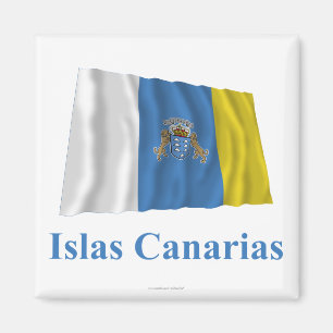 Íman Ilhas Canárias que acenam a bandeira com nome no