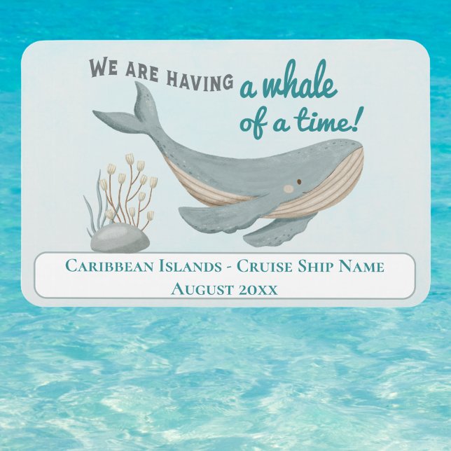 Íman Ilhas Caribes Cabin Stateroom Cruise (Cruise ship cabin decor door marker finder. Whale of a time! Fun!)