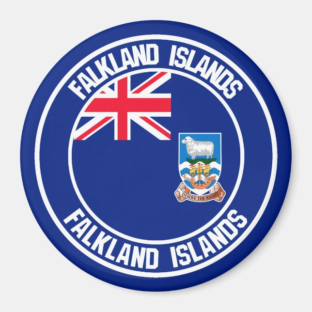 Íman Ilhas Falkland Round Emblem (Frente)
