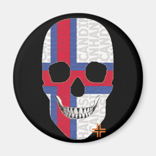 Íman Ilhas Faroé HANDSKULL    ímã redondoB2