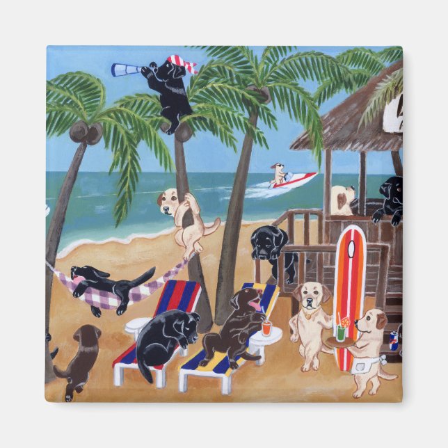 Íman Ilhas Férias de Verão Labradores (Frente)
