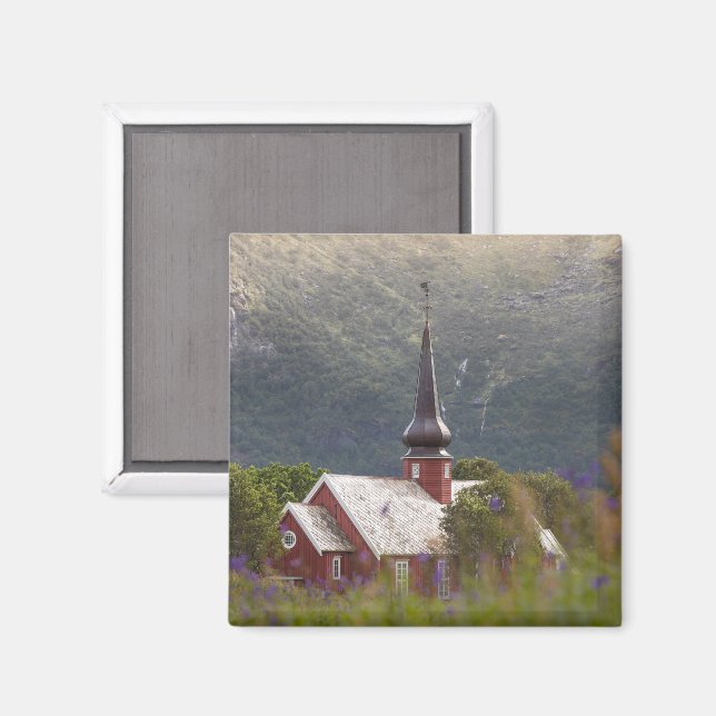 Íman Ilhas Lofoten Igreja Flakstad (Front/Back)