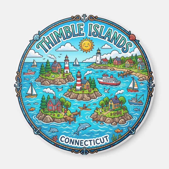 Íman Ilhas Thimble, Connecticut Connecticut (Frente)
