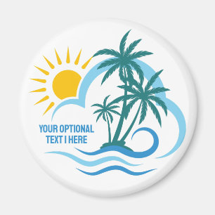 Íman Ilhas Tropicais de Texto Personalizado