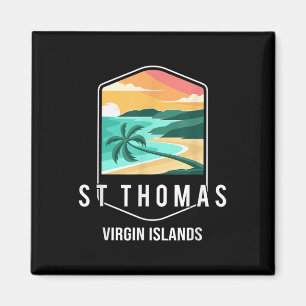 Íman Ilhas Virgens Americanas Beach Sunset Palm Tree Ru
