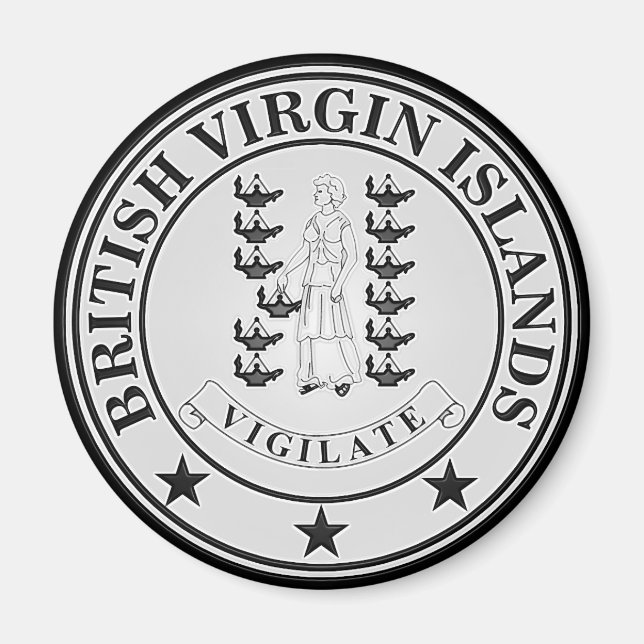 Íman Ilhas Virgens Britânicas Round Emblem (Frente)