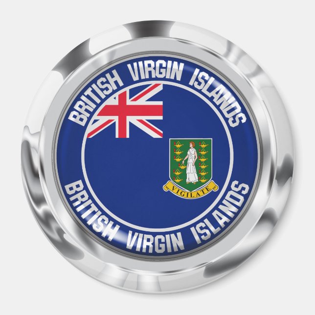Íman Ilhas Virgens Britânicas Round Emblem (Frente)