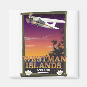 Íman Ilhas Westman Islândia pôster de viagem