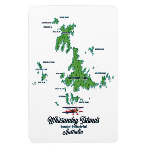 Íman Ilhas Whitsunday Austrália mapa poster