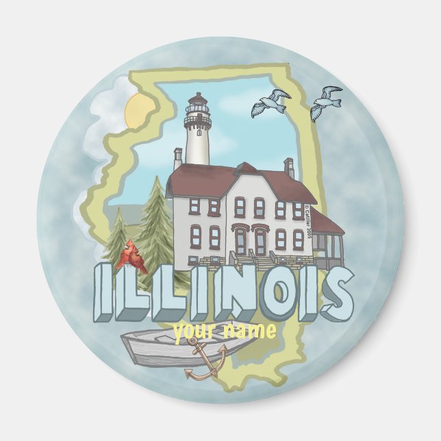 Íman Ilhthouse de Illinois (Frente)
