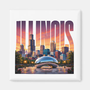 Íman Ilinois Horizonte de Chicago Aventura Urbana à Bei
