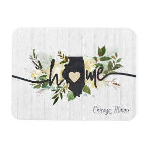 Íman Illinois Estado Personalizado Sua Cidade Natal Rús
