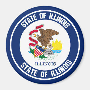 Íman Illinois Round Emblem
