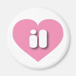 Íman Illinois Solid Pink Heart - Amor