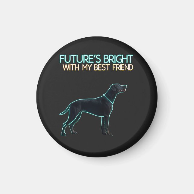 Íman  Illustration of a black Labrador dog (Frente)