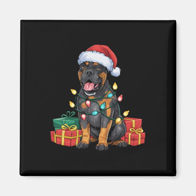 Íman Iluminação de Natal Cane Corso Cachorro Chapéu do  (Frente)