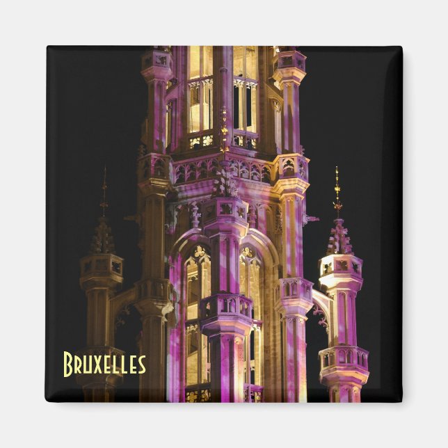 Íman Iluminação noturna da Grand Place em Bruxelas (Frente)