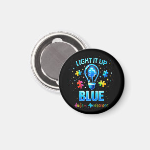 Íman Ilumine de Azul Conscientização do Autismo Autista