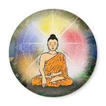 Iluminismo de Buda e ímã de roda de Dharma