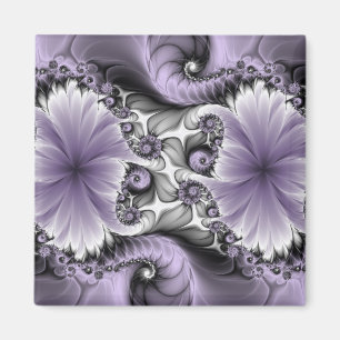 Íman Ilusão Lilás Arte Floral Abstrata Fantasia Fractal