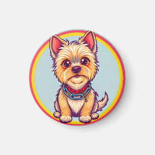 Íman Ilustração Adorável de Cachorro de Desenho Animado