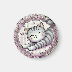 Íman Ilustração Adorável de Gato Persa de Desenho Anima