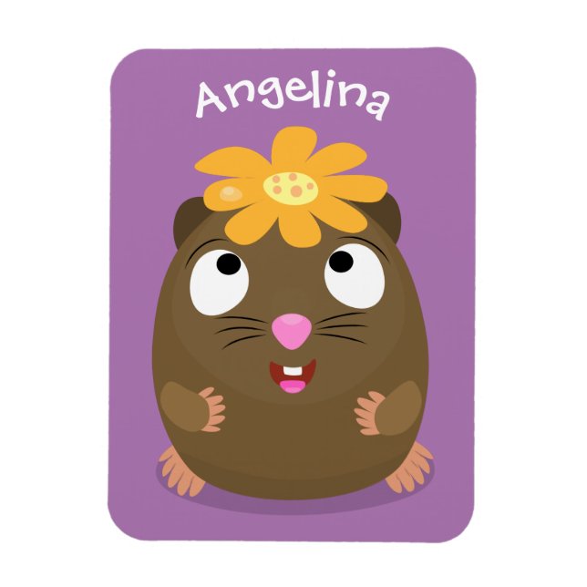 Íman Ilustração animada feliz cota-guiné (Vertical)