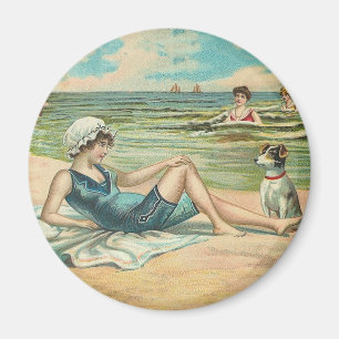Íman Ilustração antiga Beachy do litoral